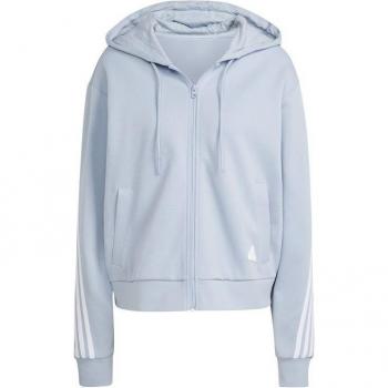 Sudadera con Cremallera para Mujer Adidas Essentials 3-Stripes Full-Zip French Terry - Azul Celeste, Blanco