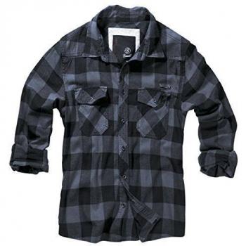 Brandit Checkshirt Flannel Shirt - Black/Grey - XL