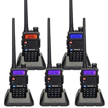 Retevis RT5R Walkie Talkie Ham Radio Doble Banda, 2m / 70cm Radio Portátil de 2 Vías, VOX FM Walkie Talkie Recargable para Almacén, Muelle