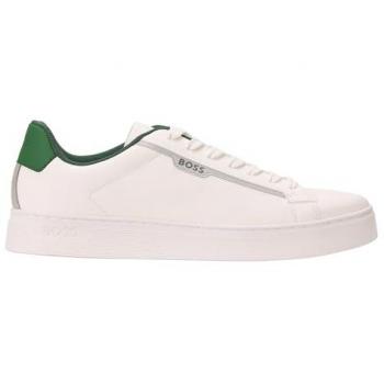 Boss Rhys Men's White Sneakers with Laces - Size 42