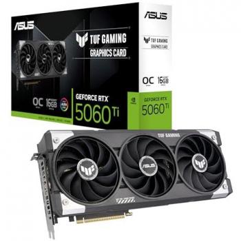 Tarjeta Gráfica ASUS TUF Gaming GeForce RTX 5060 Ti OC 16GB GDDR7 con PCIe 5.0, HDMI/DP 2.1 y diseño de grado militar