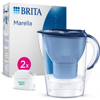 Brita Marella Blue Water Filter Pitcher with 2 Maxtra Pro Filters 2.4L
