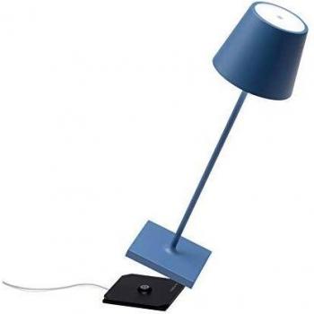 Lámpara de Mesa LED Poldina Pro Blue Avio, recargable y regulable