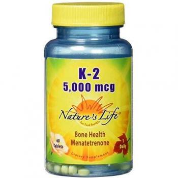 Nature's Life Vitamin K-2 Menatetrenone, 5000mcg, 60 Tablets