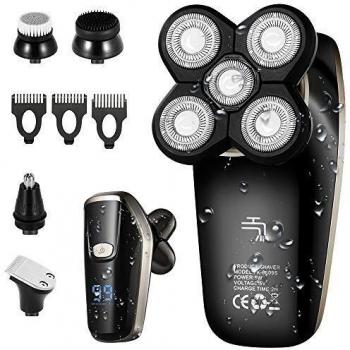 Maquinilla de afeitar eléctrica para hombre, para uso en húmedo y seco, afeitadora rotativa, cabezal de afeitado, barba, recortadora de precisión
