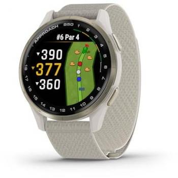Garmin Approach S50 Advanced GPS Golf Smartwatch with AMOLED Display, Cream Gold Bezel and Ivory ComfortFit Band