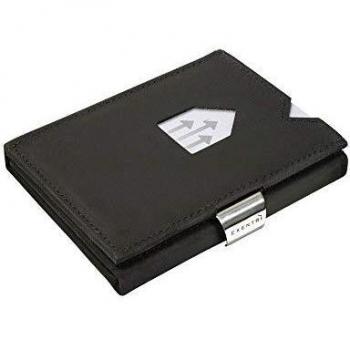 Cartera de tres pliegues Exentri – De nobuck | Cuero de lujo con cierre de acero inoxidable | Elegante, sofisticado, compacto.