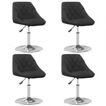Sillas de comedor giratorias 4 unidades terciopelo negro