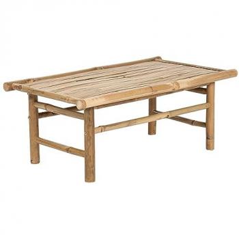 Mesa de Centro Rectangular de Bambú Macizo 80 x 45 cm Diseño Rústico para Interior y Exterior
