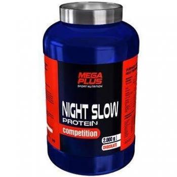 MEGA PLUS NIGHT SLOW PROTEIN COMPETITION - Complemento alimenticio a base de proteina de lenta absorción, Gaba y Triptófano - 2Kg, Chocolate con leche