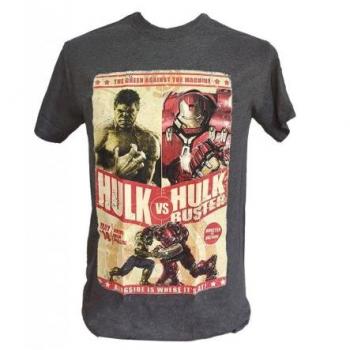 Camiseta Gris Avengers Age of Ultron Poster Talla S