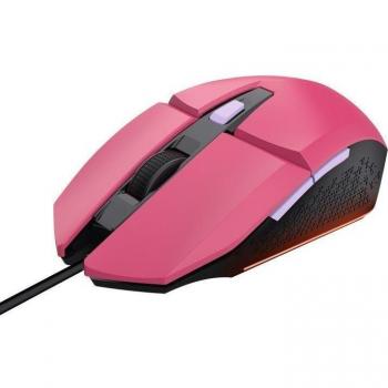 Trust GXT 109 Felox Ratón Gaming Rosa con Iluminación RGB, Cable USB, Hasta 6400 DPI