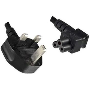 Cable de Alimentación UK/C5 5m Negro - Conector C5 para Dispositivos Electrónicos - Color Negro