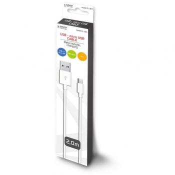 Cable USB 2.0 Savio CL-124 Micro-USB B Blanco 2 m