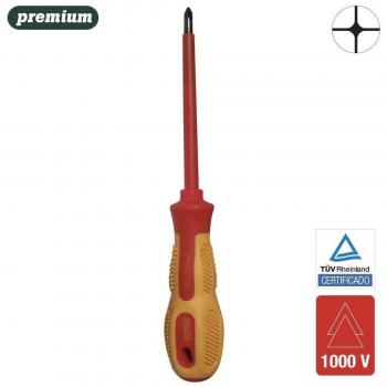 Destornillador aislado phillips 0x60mm con mango ergonómico y punta magnética