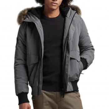 Cazadora Bómber Everest gris oscuro para hombre de Superdry, talla XXL