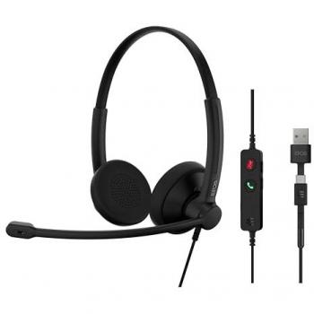 Auriculares EPOS IMPACT 100 UC Stereo USB-C+A con cancelación de ruido, cableados, negros