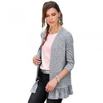 Chaqueta de Manga Larga Mujer by Vencastyle - 013256,Gris VIGORÉ,XXL