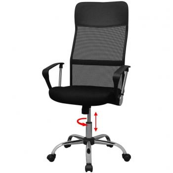 vidaXL Silla de oficina de material poliuretano de media densidad 61.5 x 60 cm negra