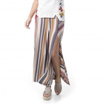 Pantalón Salgari Mamatayoe - Pantalón de mujer, corte recto, tejido ligero y transpirable, estampado floral, cintura elástica, bolsillos laterales
