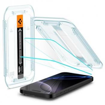 Protector de Pantalla de Vidrio Templado Spigen Glas.tR EZ Fit para iPhone 16 Pro - Pack de 2 Unidades - Transparente