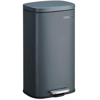 Basurero de Cocina Songmics 30L con Pedal, Cubo Interior de Plástico, Tapa con Bisagras, Cierre Suave, a Prueba de Olores