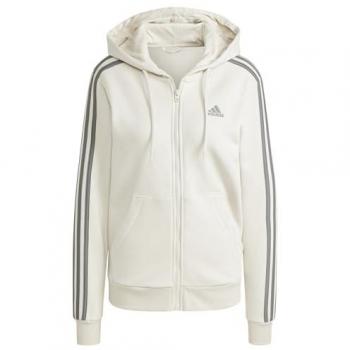 Adidas Women's Essentials 3-Stripes Full-Zip Hoodie, Aluminum, XXL