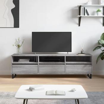 Soporte para TV Sonoma gris 150x30x44,5 cm madera multicapa