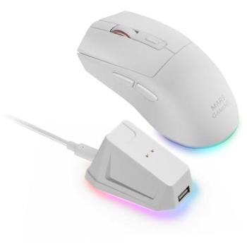 Ratón Gaming Inalámbrico RGB Mars Gaming MM-T3, Bluetooth 5.0, 14400 DPI, Switches Huano, Blanco