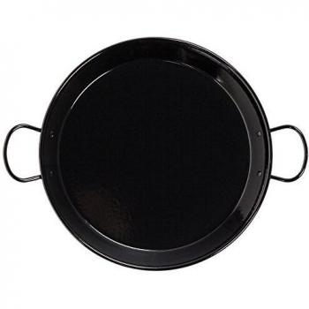 La Valenciana Vaello Paella de Acero esmaltado para inducción, 38 cm, Esmalte, Negro
