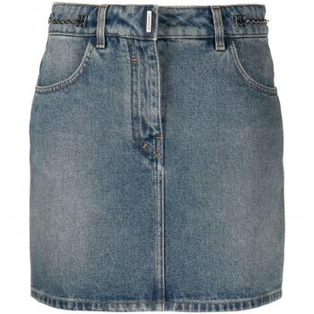 Givenchy Women's Denim Mini Skirt in Clear Blue | Size 38 | BW40SQ5Y9N