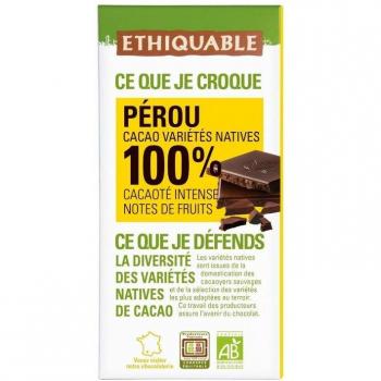 Chocolate Negro 100% Cacao Peru 100 Gramos