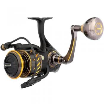 Carrete de Spinning Penn Authority 5500 Negro - Carrete de alta calidad, diseño robusto, capacidad para línea de monofilamento y trenzado, freno suave y preciso, construcción resistente a la corrosión, ideal para pesca