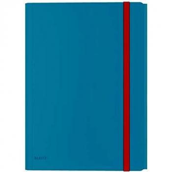 Carpeta Leitz Cosy A4 de Polipropileno (PP) con Goma y Bolsillo Interior, Capacidad para 150 Hojas, Color Azul