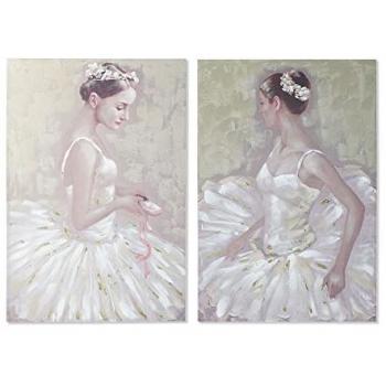 Cuadro DKD Home Decor 80 x 3 x 120 cm Bailarina Ballet Tradicional (2 Unidades)