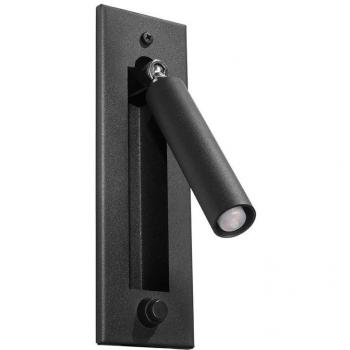 Aplique de pared LEDBOX ENIF negro con luz de lectura