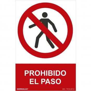 Señal de prohibido el paso (PVC 0.7mm) 30x40cm