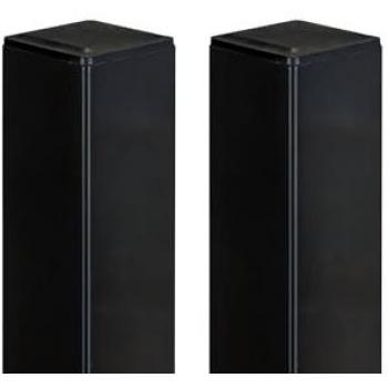 Juego de 2 postes de hierro Dario 6x6cm Altura 170cm Color Negro Mate