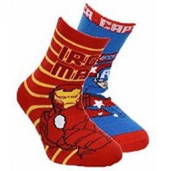 Suncity Pack 2 calcetines Los Vengadores Avengers Ironman y Capitán América T.23/26