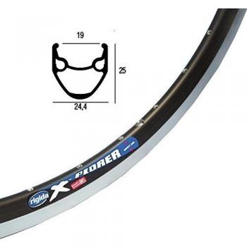Ryde/jante rigida xplorer 20 406-19 vL noir 5 mm, 8 trous sans ísen 36