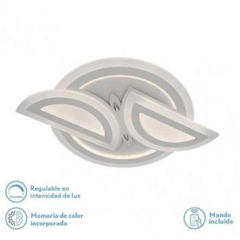 FABRILAMP Plafón LED Alhena Blanco 144W 19440 Lm CCT Regulable con Memoria y Control Remoto 3000K/4000K/6500K 5x68x48