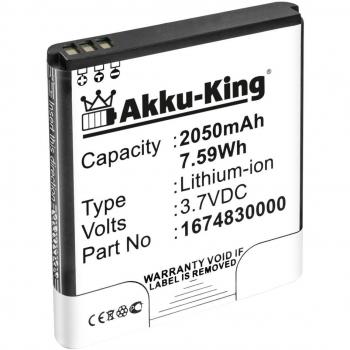 Akku-King batería para Falk Ibex 25, Ibex 32 - como 1674830000 - Li-Ion 2050mAh