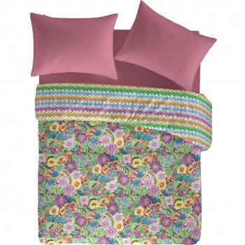 NAF NAF - Funda nórdica reversible de algodón 144 hilos LOLA A-B 200x200 cm