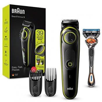 Braun Recortadora de Barba BT3241, Máquina Cortar Pelo, Recortadora de Barba y Cortapelos, para Hombre, Cuchillas Afiladas de Larga Duración, Eléctrico, Color Negro/Verde