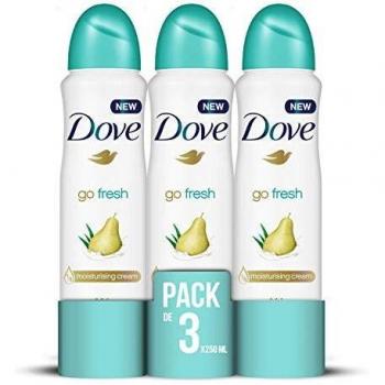 Dove deodorant aerosol 250 ml z pack of 3 go fresh with pear and aloe vera
