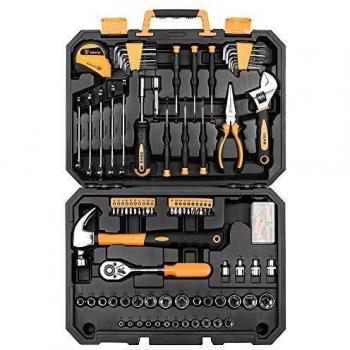 DEKO Juegos de Herramienta de 128 pieza Caja de Herramienta para Hogar,maletin de herramientas profesional para reparación de automóviles, con una caja de Plástico