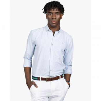 Camisa Harper & Neyer Azul Rayas Hombre Slim