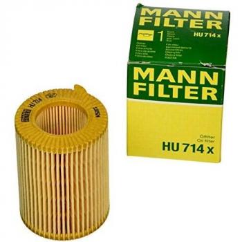 Original MANN-FILTER Filtro de aceite HU 714 x – Set de filtro de aceite juego de juntas – Para automóviles