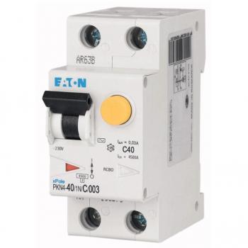 Interruptor magnetotérmico diferencial Eaton Pkn4-40/1N/C/003 1P + N 40A C 0,03 4,5kA