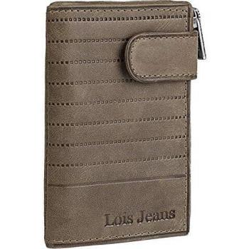Lois - Monedero pequeño de Piel. Tarjetero y Llavero. Protección Seguridad RFID 202210, Color Camel
